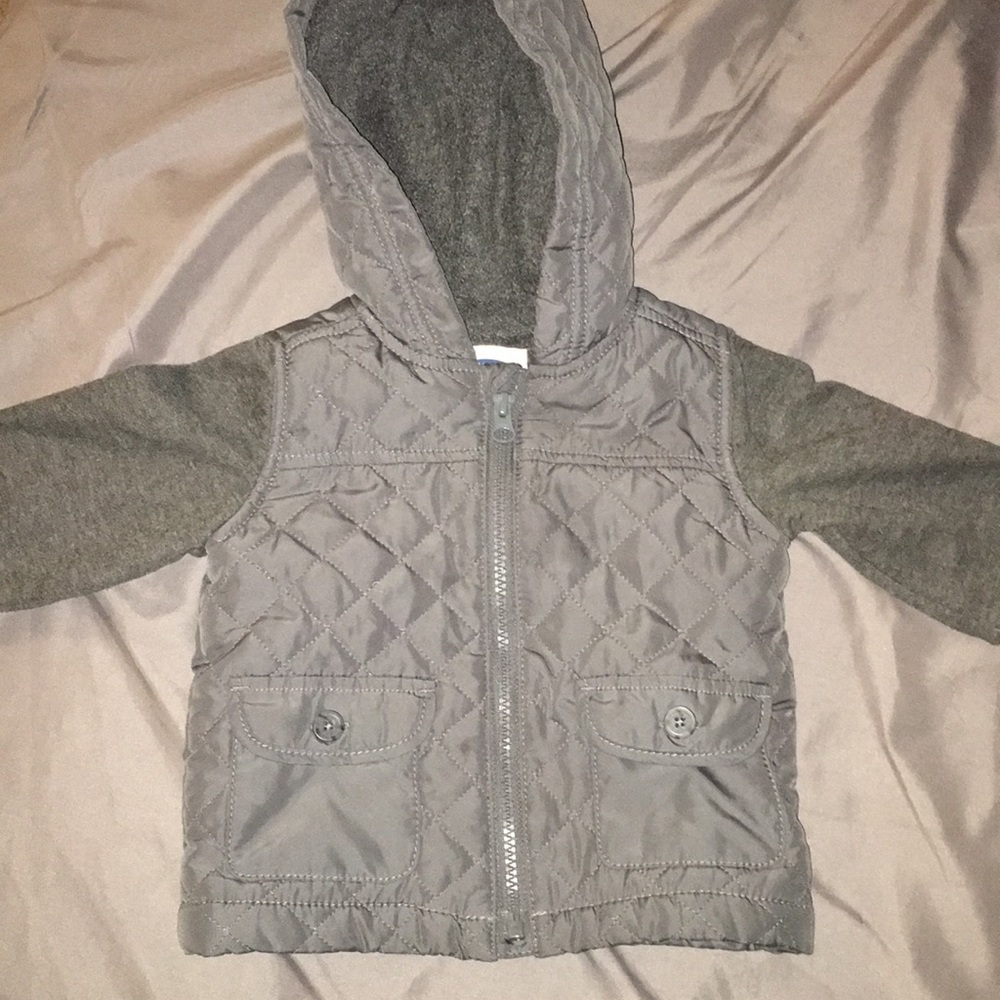 Grey toddler old navy jacket size 6-12 months